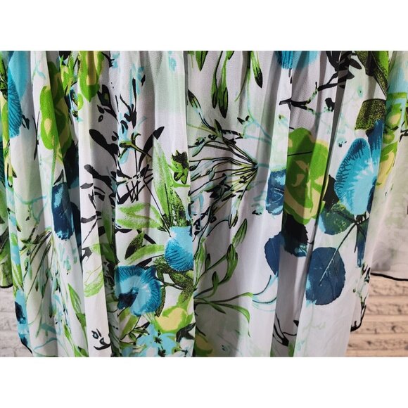 Cato Womens Top 26W 28W Plus Batwing Sleeve Blue Floral Polyester FLO205E - Picture 7 of 10